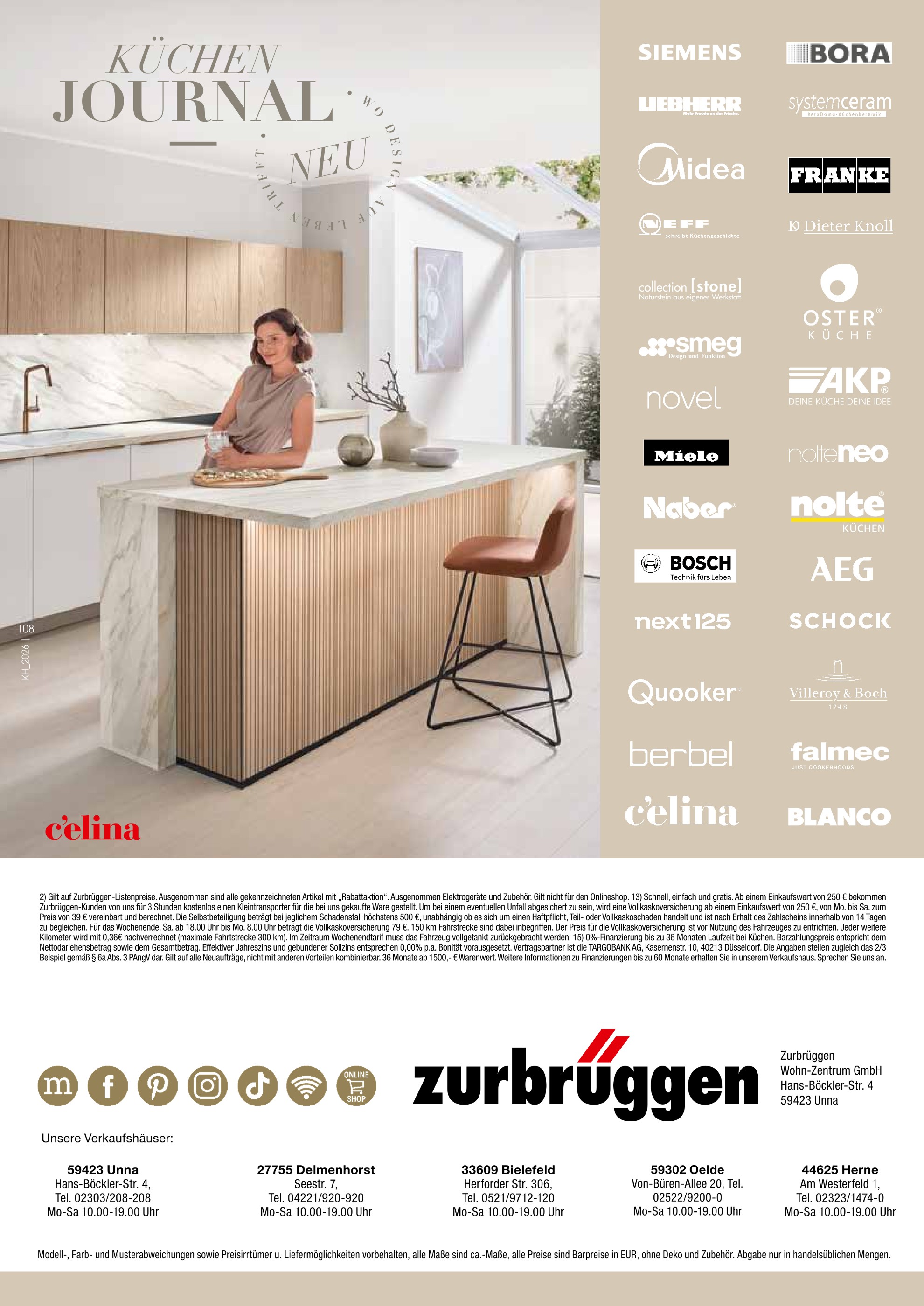 Aktueller Zurbrüggen Prospekt mit Reis, "KÜCHEN JOURNAL", Seite 108